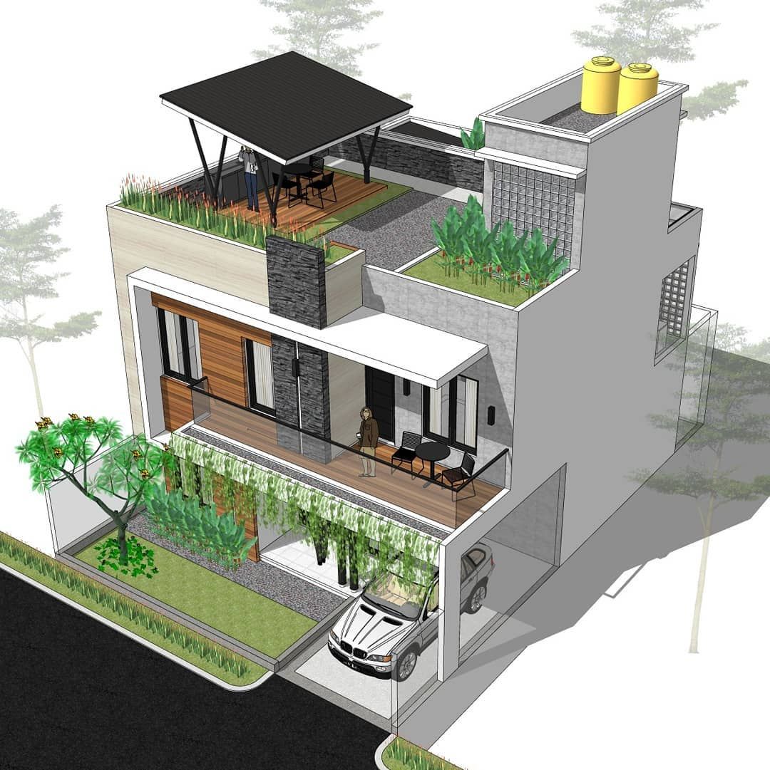 Desain Rumah Dengan Rooftop